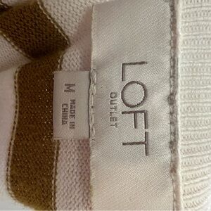 LOFT Cream and Brown Sweater